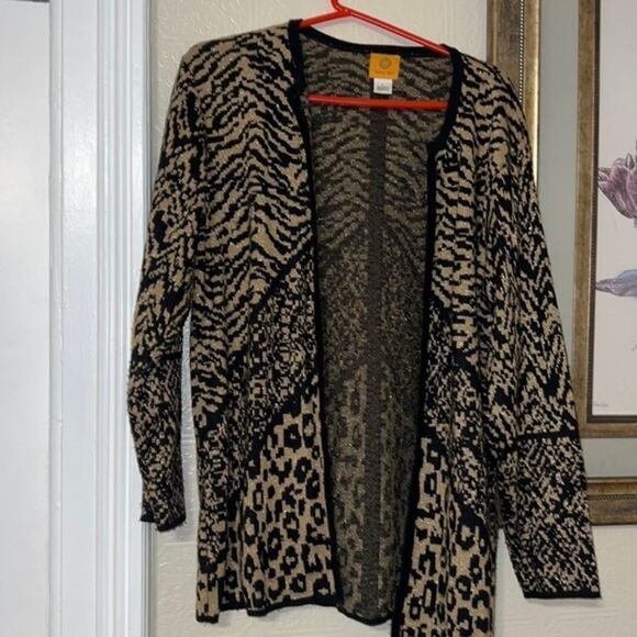 Ruby Rd. Gold shimmer open cardigan - Picture 1 of 6